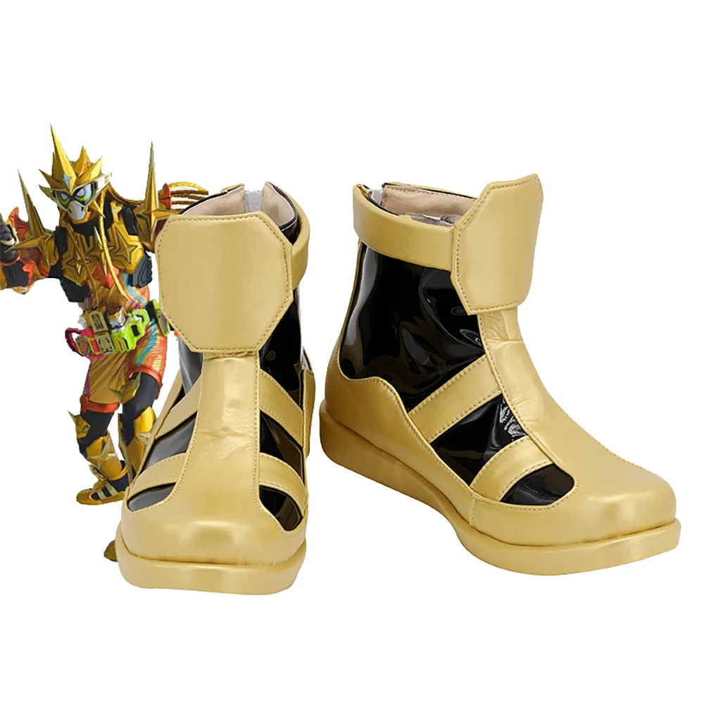 Anime Cosplay Kamen Rider - Chaussures dorées Masked Rider Muteki Gamer,