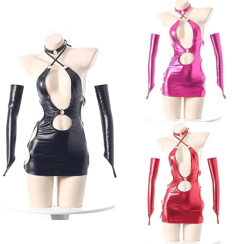 Anime Cosplay Girl - Robe en cuir moulante style anime