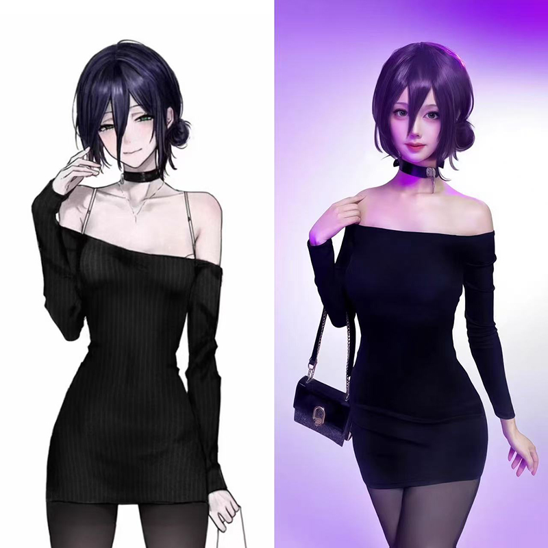 Anime Cosplay Black Girl - Anime tronçonneuse homme Reze Cosplay Costume