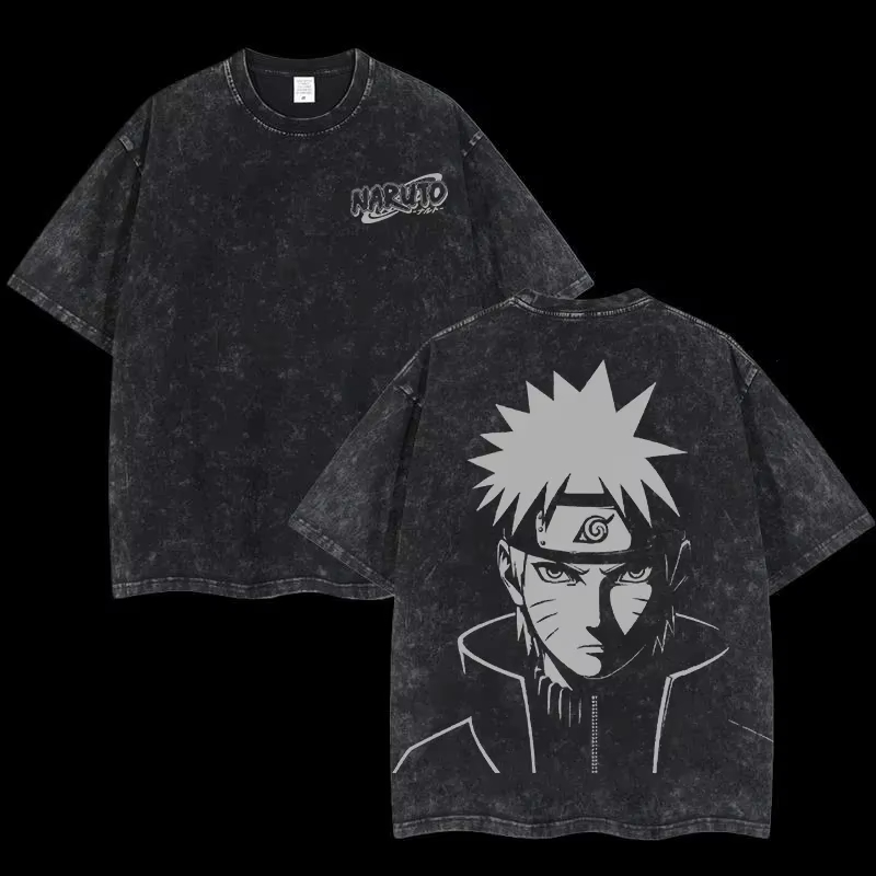 Anime Cosplay Naruto - T-shirt oversize Naruto été 2026, imprimé