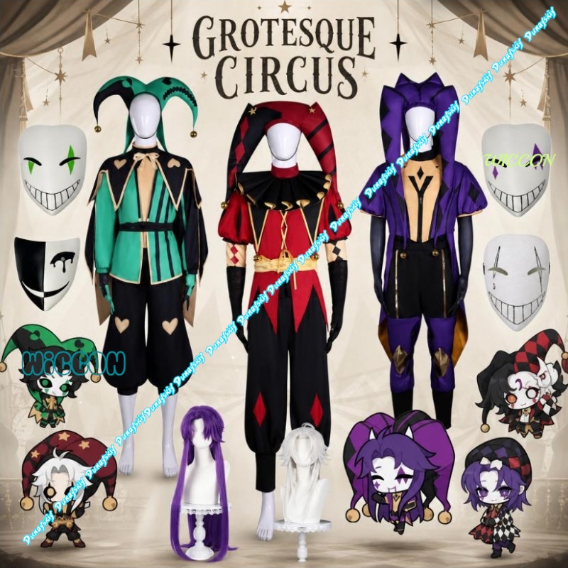 Anime Cosplay Events - Costume complet de clown de cirque,
