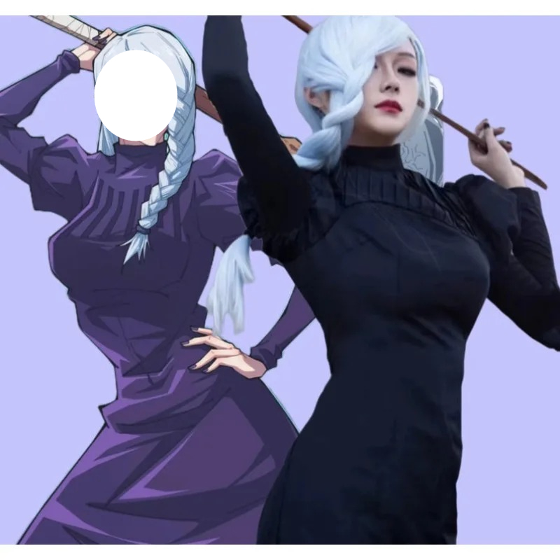 Anime Cosplay Black Girl - Costume de Cosplay Anime Meimei Jujutsu,