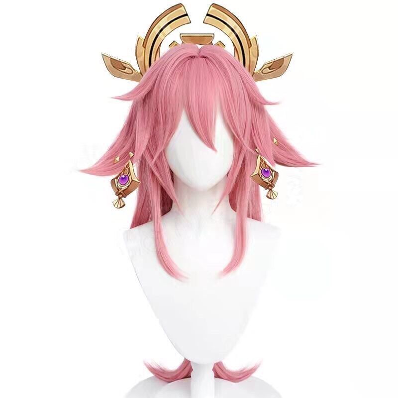 Anime Cosplay Realistic - Perruque de cosplay Yae Miko Genshin