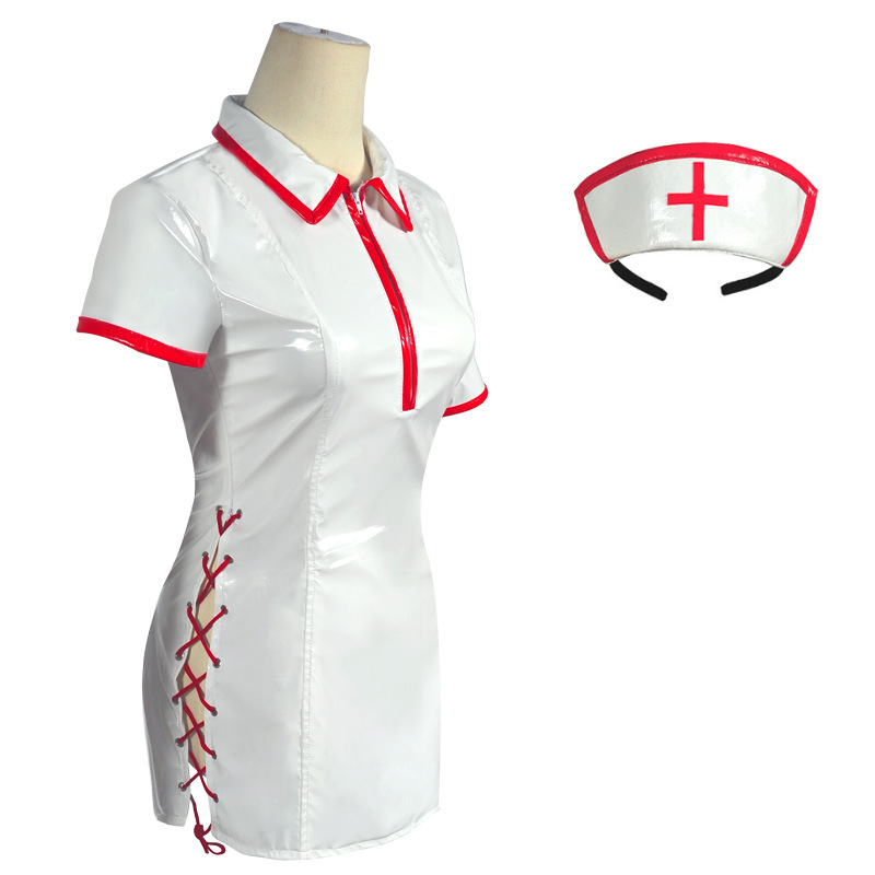 Anime Cosplay Makima - Tenue d'infirmière Makima en similicuir PU,