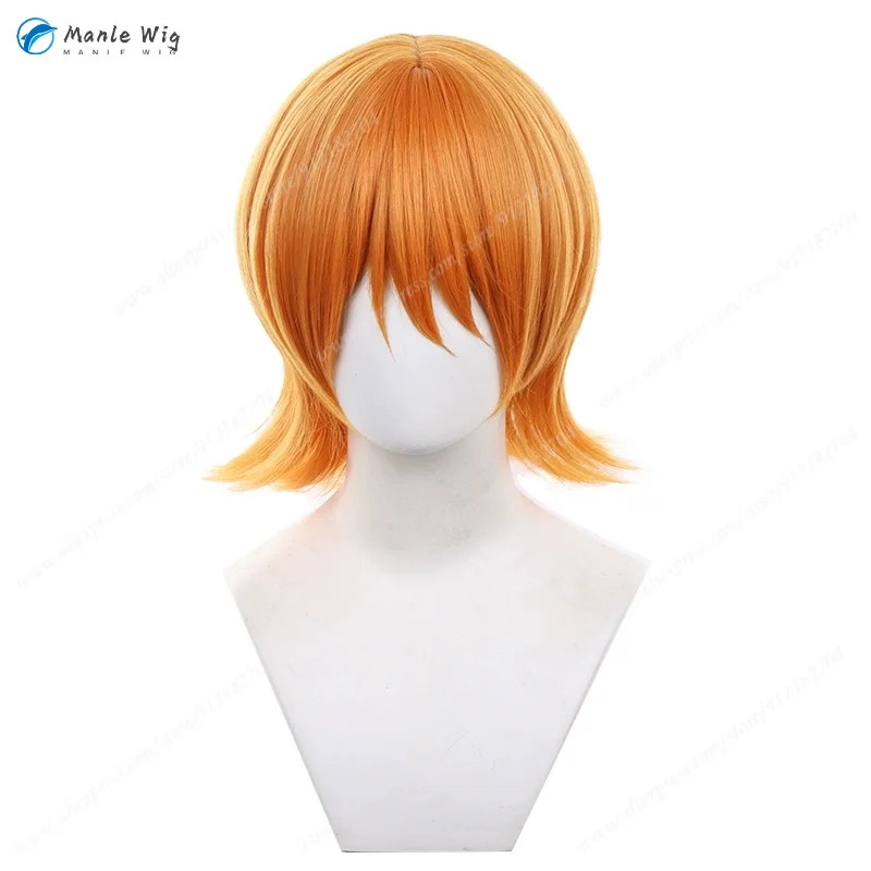 Anime Cosplay Orange Hair - Perruques synthétiques courtes Orange Nami Anime