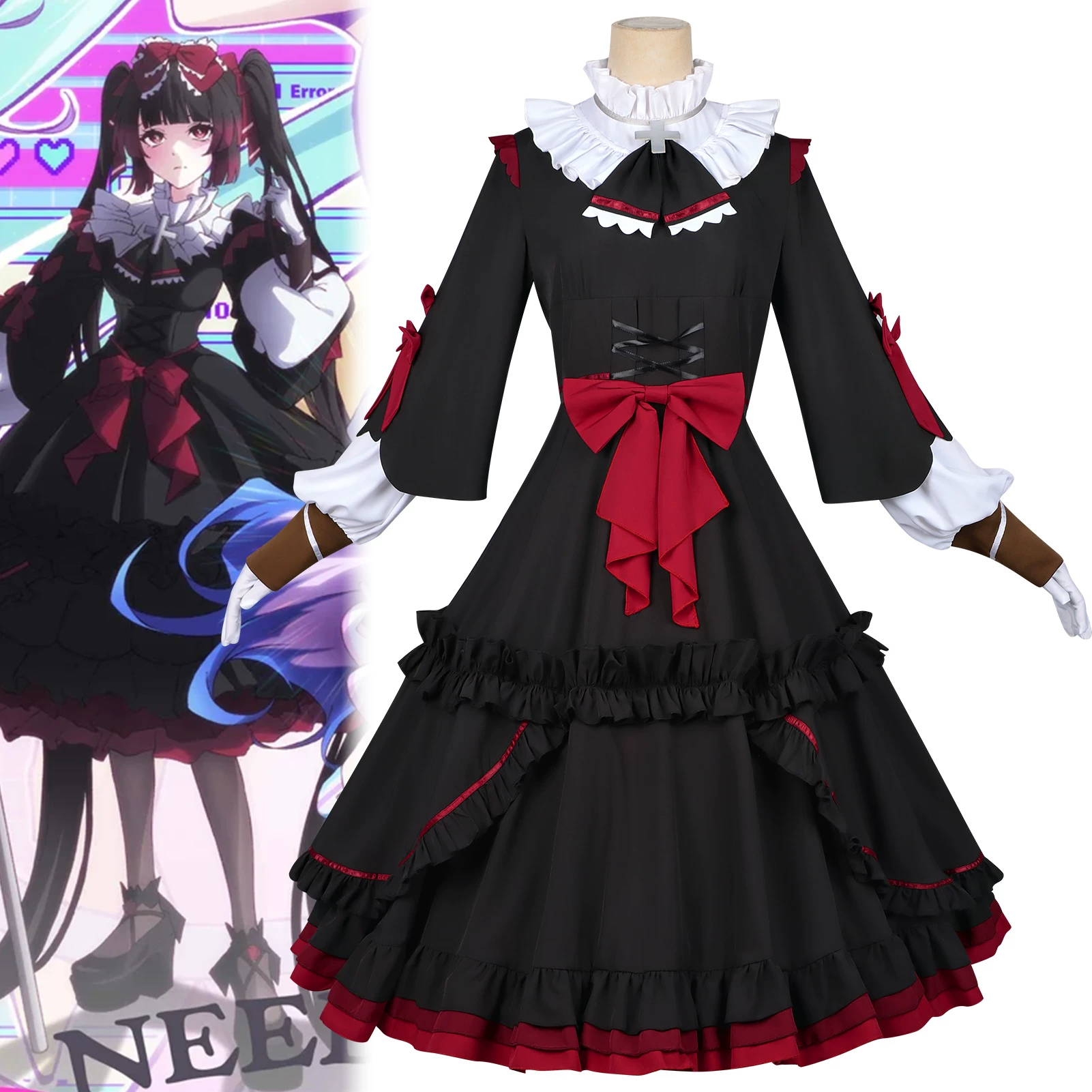 Anime Cosplay Black Girl - Costume de cosplay Anime Needy Girl