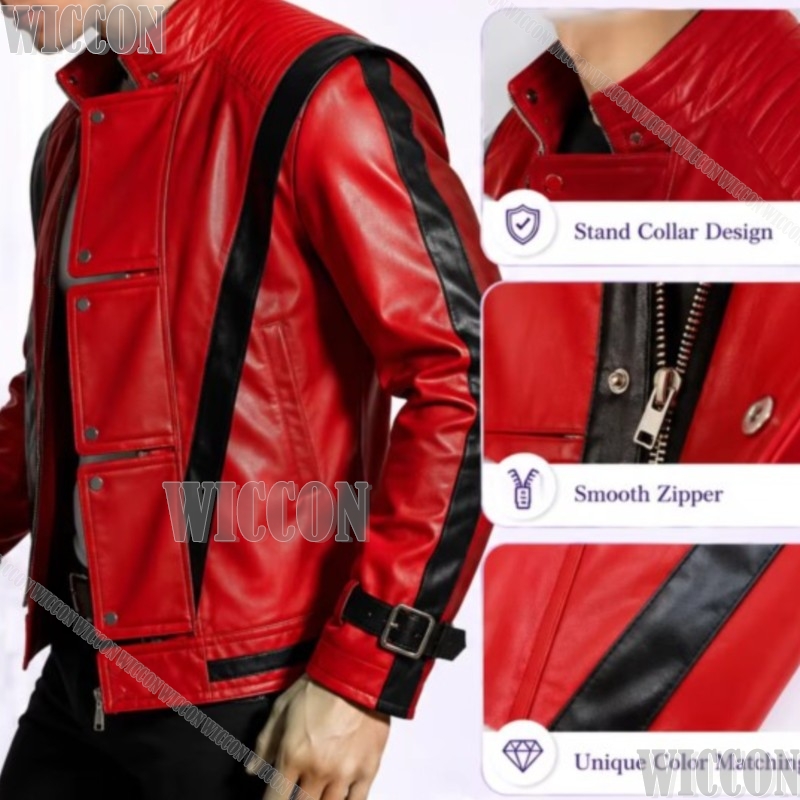 Veste en cuir rouge Michael Ja - Anime Cosplay Events avis et prix